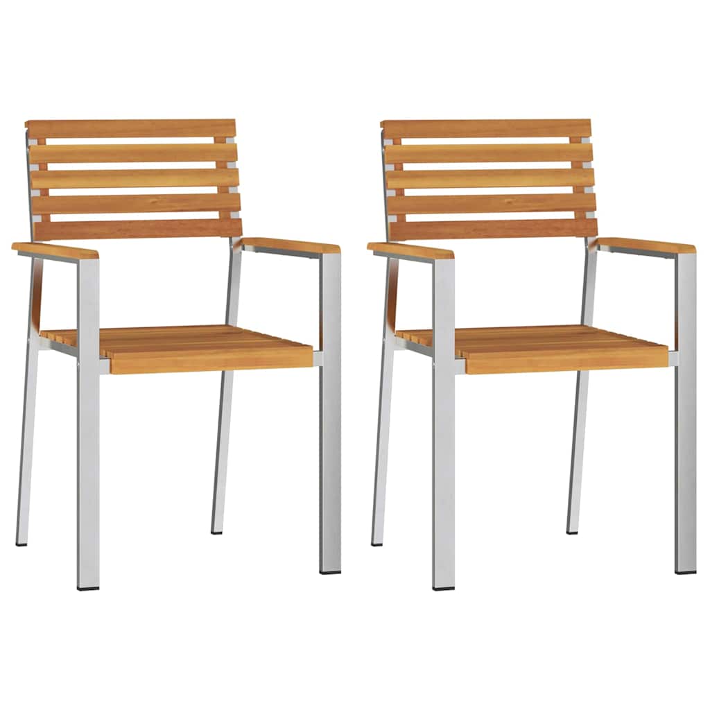Gartenstuhl 2 pcs Braun 56 x 54,5 x 87cm Massivholz Akazie